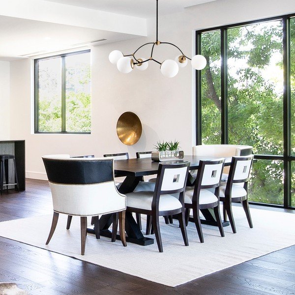 Lampadario bianco/nero con paralume in vetro ø 90 cm Kromozom – Opviq lights-image-1