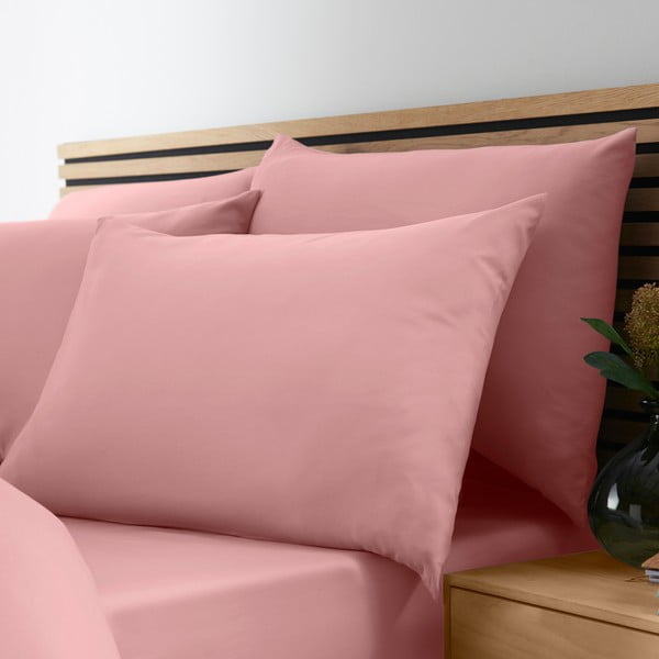 Set copripiumino e federa rosa per letto matrimoniale 200x200 cm So Soft Non-Iron – Catherine Lansfield-image-3