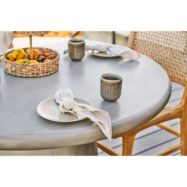 Set di piatti greige in gres 4 pz ø 21 cm Viola – House Nordic-image-4