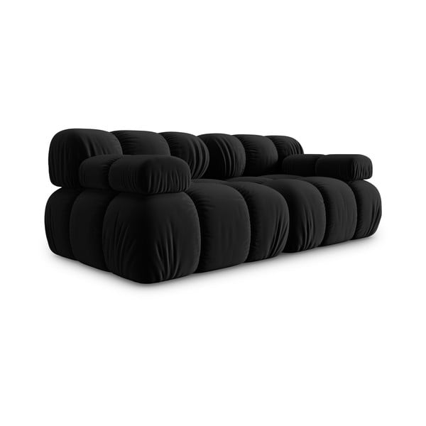 Divano in velluto nero 188 cm Bellis - Micadoni Home-image-3