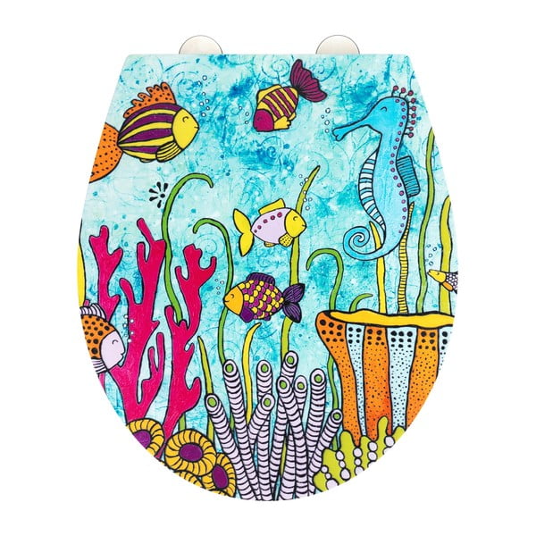 Sedile per wc con chiusura automatica 37 x 44,5 cm Rollin'Art Ocean Life - Wenko