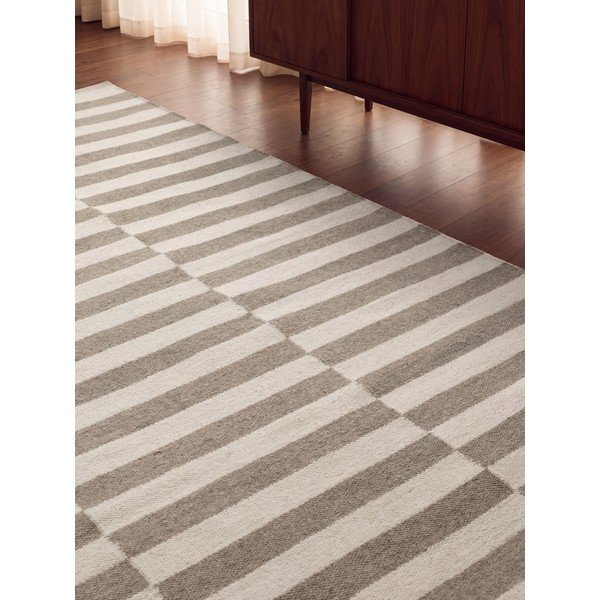 Tappeto bianco/grigio in lana reversibile/tessuto a mano 200x300 cm Vika – Hanse Home-image-4