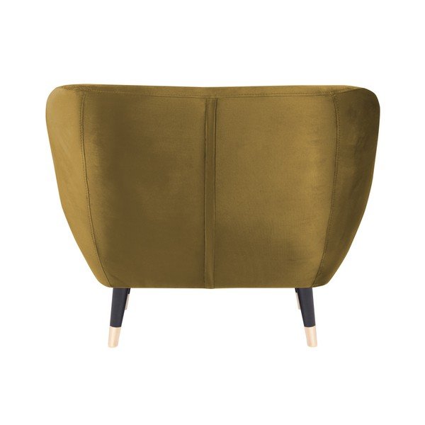 Poltrona giallo senape con gambe nere Amelie - Mazzini Sofas-image-4
