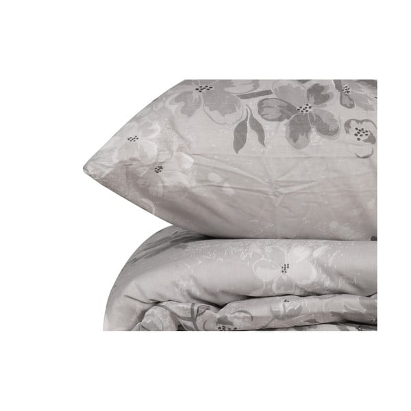 Set copripiumino e federa grigio in cotone renforcé per letto singolo 140x200 cm Elena – Mijolnir-image-2