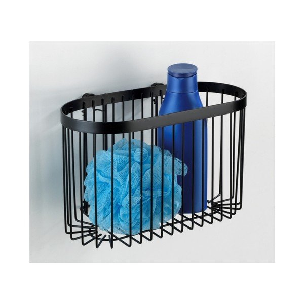 Cestino da parete nero Classic Plus - Wenko-image-2