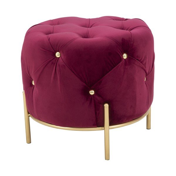 Sgabello Glam rosso bordeaux, ø 45 cm - Mauro Ferretti