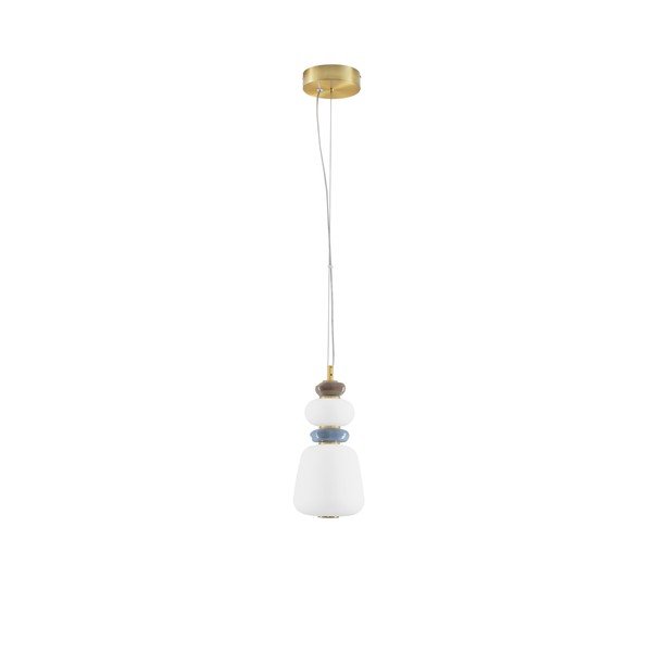 Lampadario LED bianco/dorato in metallo con paralume in porcellana/con paralume in vetro con intensità regolabile ø 17 cm Palo – Nova Luce