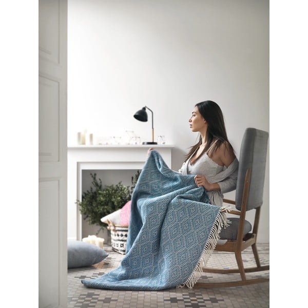 Plaid rosa scuro con contenuto di cotone , 140 x 180 cm Aisha - Euromant-image-2