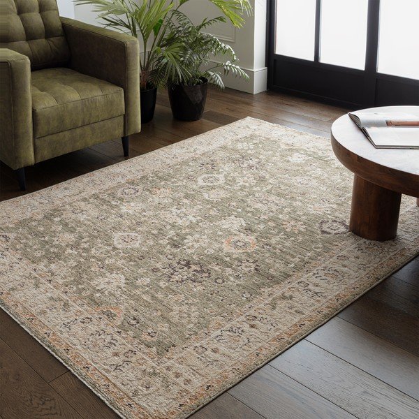 Runner verde e beige tessuto a mano 67x240 cm Heriz Ornate - Asiatic Carpets-image-1