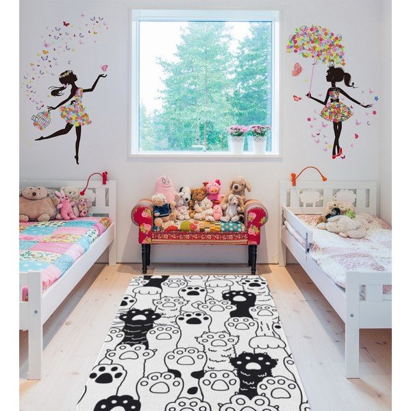 Tappeto per bambini bianco e nero 100x140 cm Happy Paws - Oyo Concept-image-1