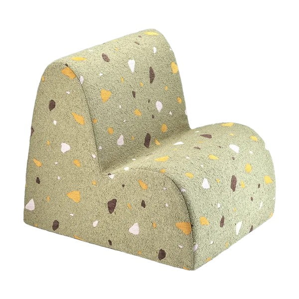 Poltrona per bambini verde con rivestimento in bouclé e ciniglia Terrazzo Cloud – Wigiwama