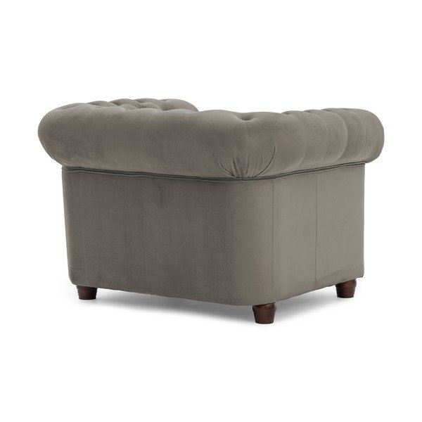 Poltrona chesterfield grigia con rivestimento in velluto York Blik – Ropez-image-2
