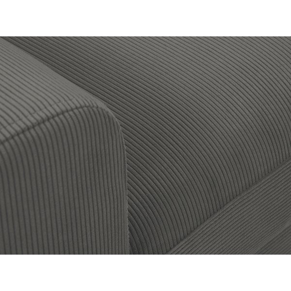 Divano letto angolare in velluto a coste grigio scuro, angolo destro Jazz - Kooko Home-image-1