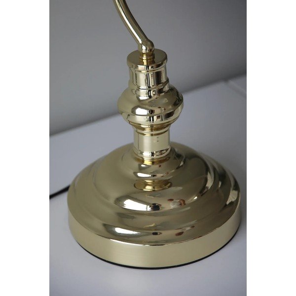 Lampada da tavolo color ottone con paralume in vetro (altezza totale 42 cm) Bankers – Markslöjd-image-2