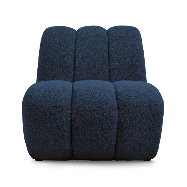 Poltrona blu scuro con rivestimento in bouclé Janissaire – Bobochic Paris-image-3