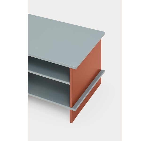 Comodino color mattone/grigio con ripiani Inari – Teulat-image-4