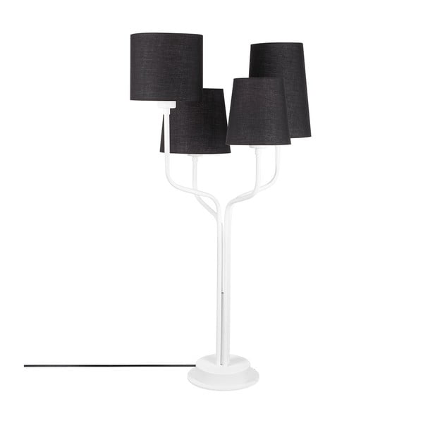 Lampada da tavolo in metallo bianco con paralume nero Opviq luci Aposto - Opviq lights