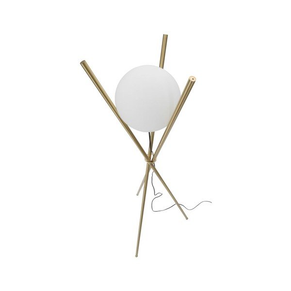 Lampada da terra bianca/dorata con paralume in vetro (altezza totale 155 cm) Glamy – Mauro Ferretti-image-3