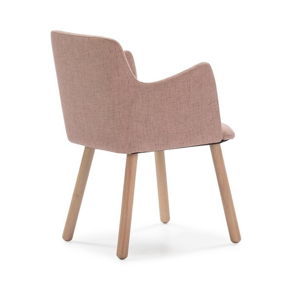 Sedia da pranzo rosa con gambe in legno di gomma Aruba - Marckeric-image-4
