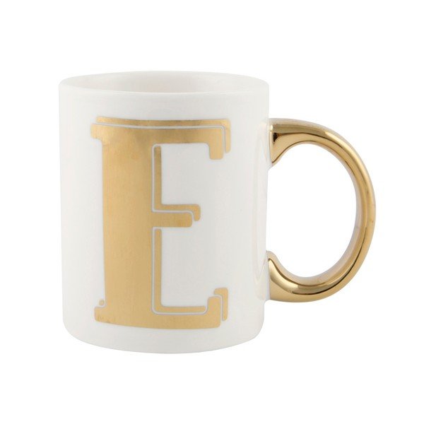 Hrnek Sass & Belle Gold Monogram Letter E