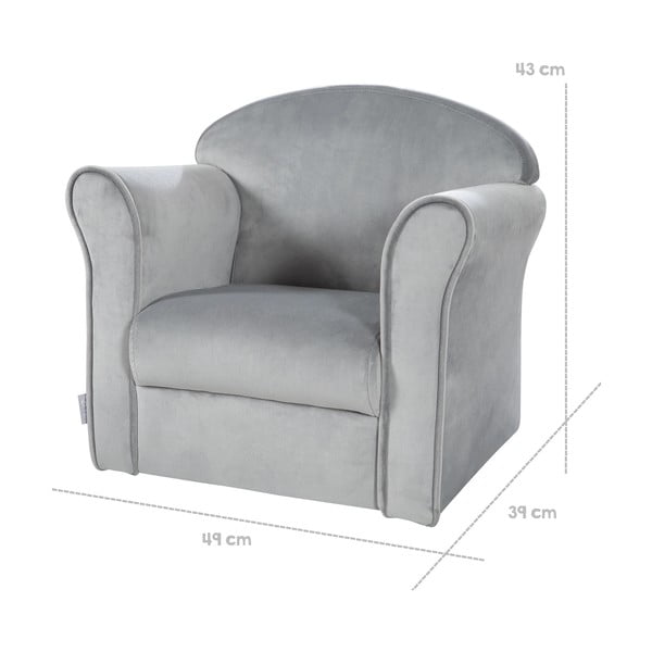Sedia per bambini in velluto grigio chiaro Lil Sofa - Roba-image-4