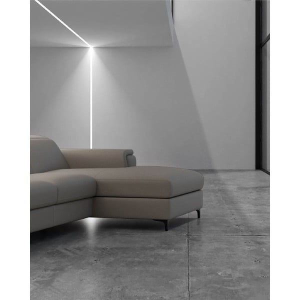 Divano angolare in pelle marrone chiaro (angolo destro) Brito - MESONICA-image-4