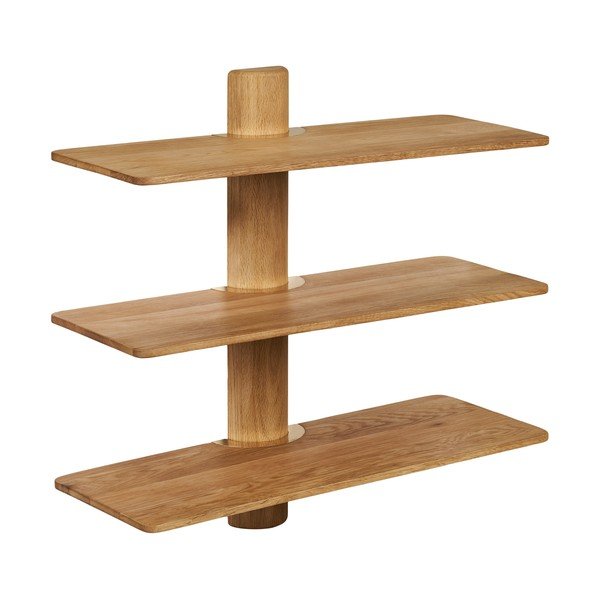 Mensola colore naturale chiaro in rovere massiccio con ripiani multipli 55 cm Calcata – House Nordic