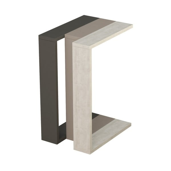 Tavolino grigio-marrone Muju Antracite Moka chiaro - Decortie