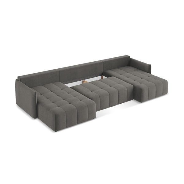 Divano angolare grigio scuro allungabile/con contenitore (a U) Moku – Makamii-image-3