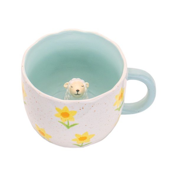 Tazza blu e color crema in porcellana 350 ml Surprise Sheep – Sass & Belle-image-4