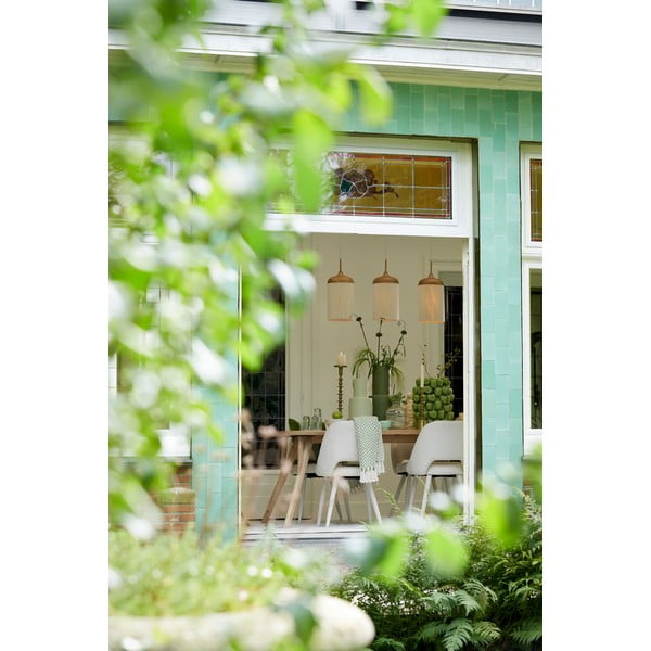 Lampadario in colore naturale con paralume in tessuto Dania - Light & Living-image-3