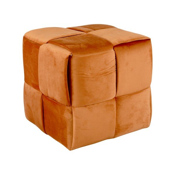 Sgabello in velluto arancione Weaved - Leitmotiv