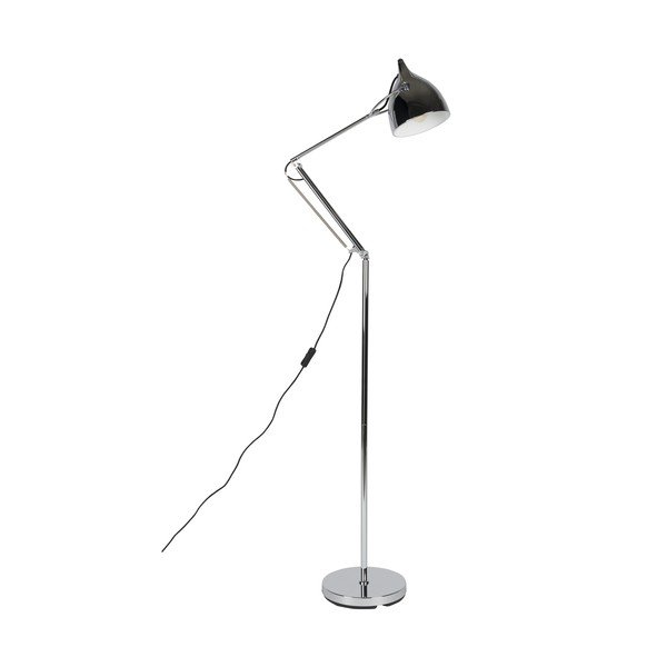 Lampada da terra argentata con paralume in metallo con struttura flessibile (altezza totale 137 cm) Reader – Zuiver