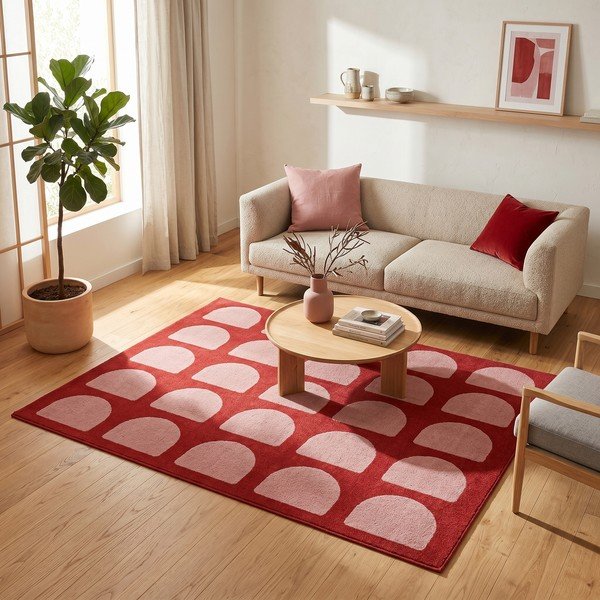 Tappeto rosso/rosa 160x230 cm Pomegranate - ESTE-image-2