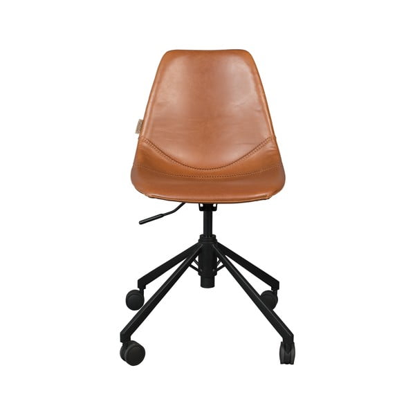 Sedia da ufficio marrone su ruote Franky - Dutchbone-image-3