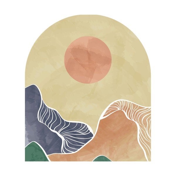 Adesivo da parete 120x140 cm Abstract Rising Sun Arch - Ambiance-image-2
