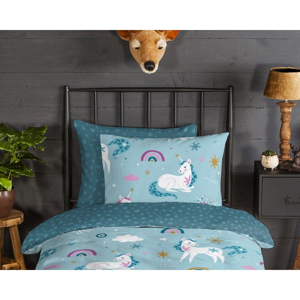 Set lenzuola letto per bambini una piazza e mezza in flanella 140x200 cm Snowycorn - Good Morning-image-2