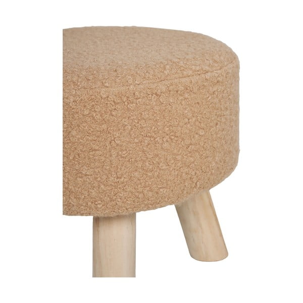 Pouf in tessuto bouclé beige Aberdeen - House Nordic-image-2