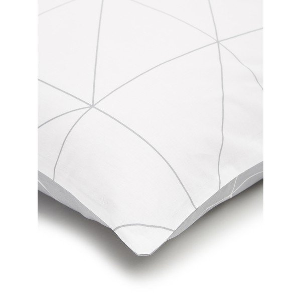 Biancheria da letto singola in cotone bianco e grigio by46 , 155 x 220 cm Marla - Westwing Collection-image-4