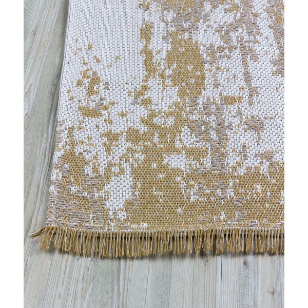 Tappeto in cotone giallo e beige , 75 x 150 cm Casa - Oyo home-image-3