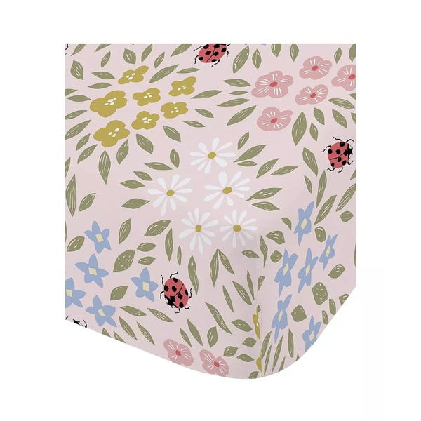 Lenzuolo singolo elasticizzato per bambini 90x190 cm Garden Animals - RHS-image-2