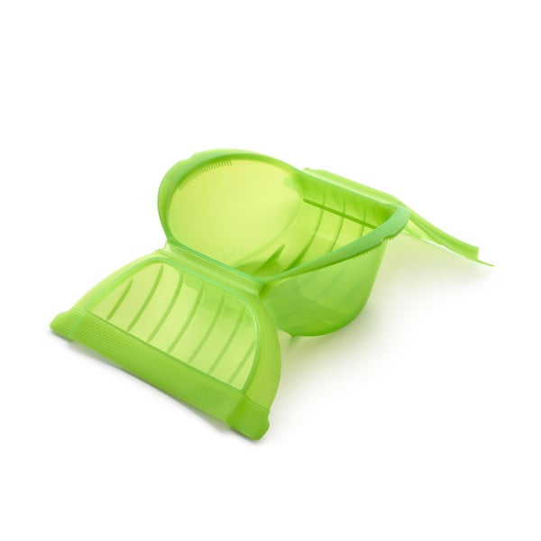 Pentola per la cottura a vapore in silicone verde Custodia per vapore profondo L - Lékué-image-1