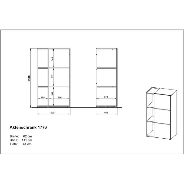 Libreria grigio scuro in rovere 62x112 cm Olvera - Germania-image-4