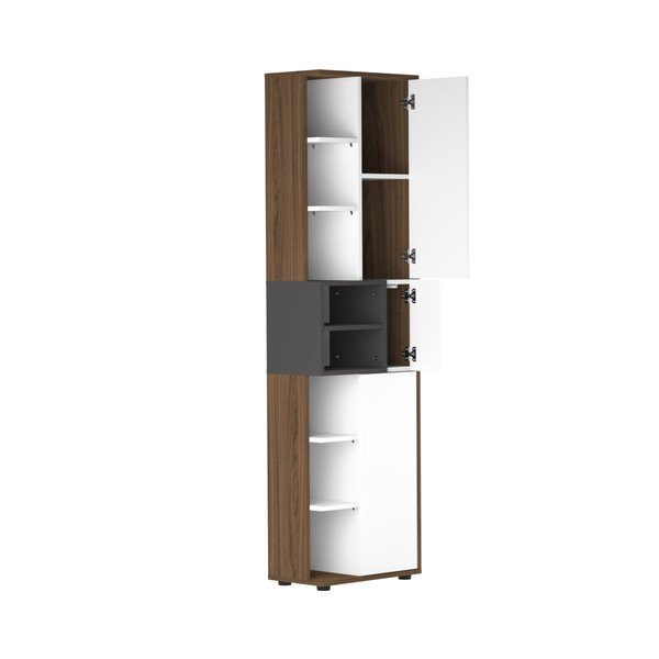 Mobile da bagno bianco con ripiano grigio Kube - TemaHome-image-4