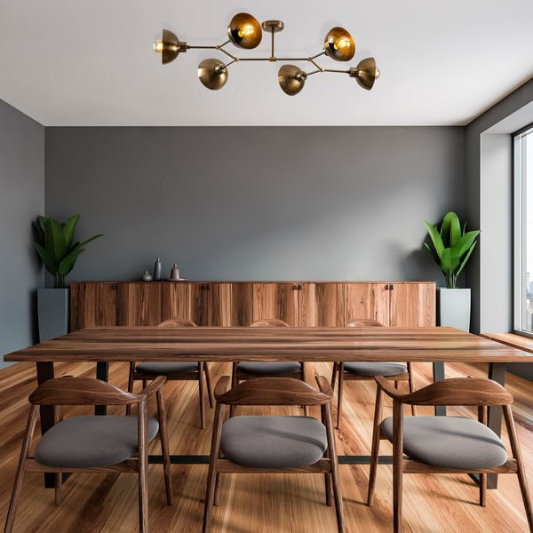 Plafoniera dorata con paralume in metallo 52x102 cm Dram – Opviq lights-image-1