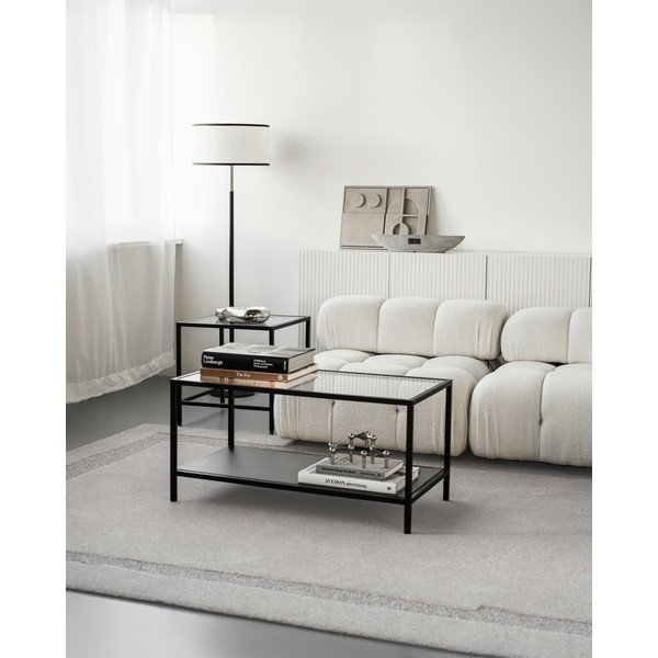 Tappeto in lana grigio chiaro 133x190 cm Morphic Rocca - Agnella-image-2