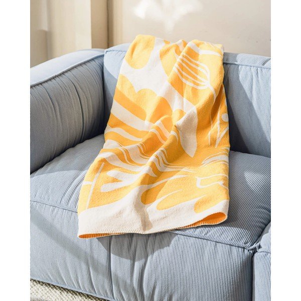 Coperta gialla 165x200 cm Lino – noo.ma-image-2