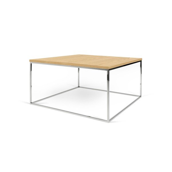Tavolino con gambe cromate Gleam, 75 x 75 cm - TemaHome-image-1