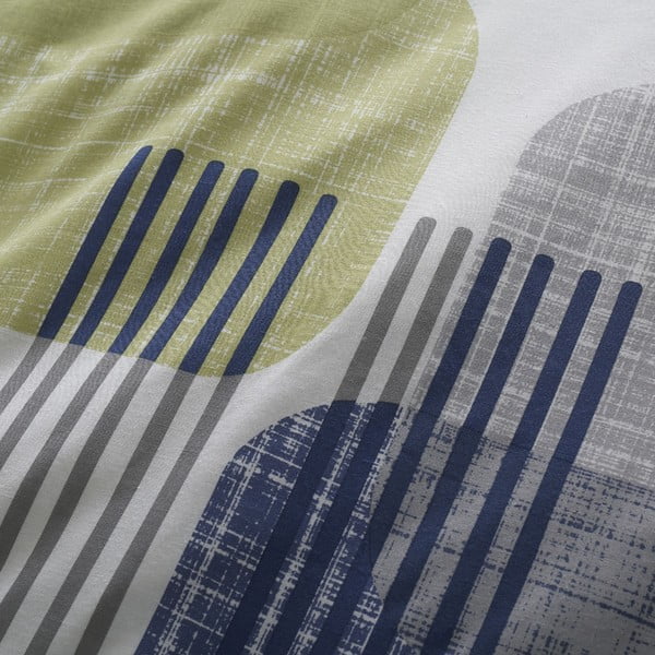 Biancheria da letto singola verde-blu 135x200 cm Layered Geo - Catherine Lansfield-image-4