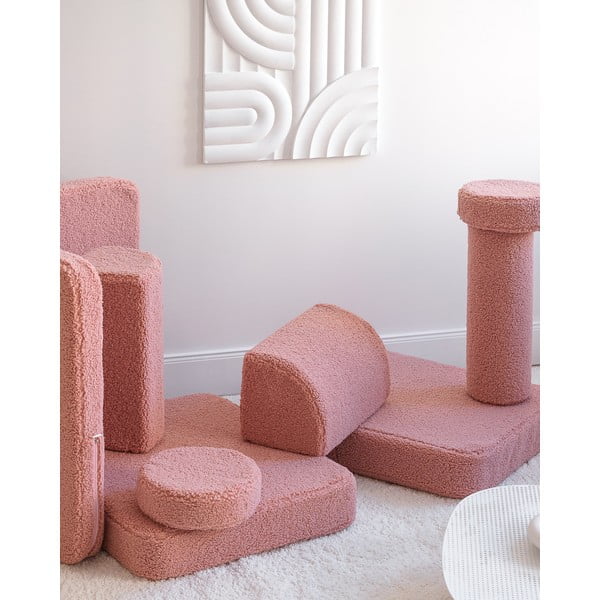 Divano per bambini rosa con rivestimento in bouclé 132 cm Settee – Wigiwama-image-1